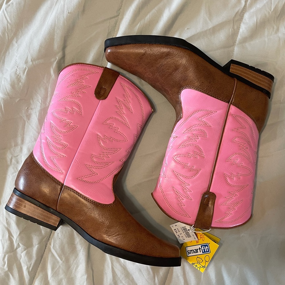 Pink brown boots. Youth size 5.5